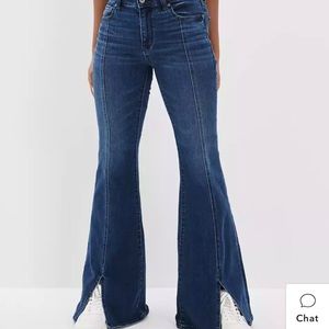 American Eagle Slit Flare Jeans 4 X-Short